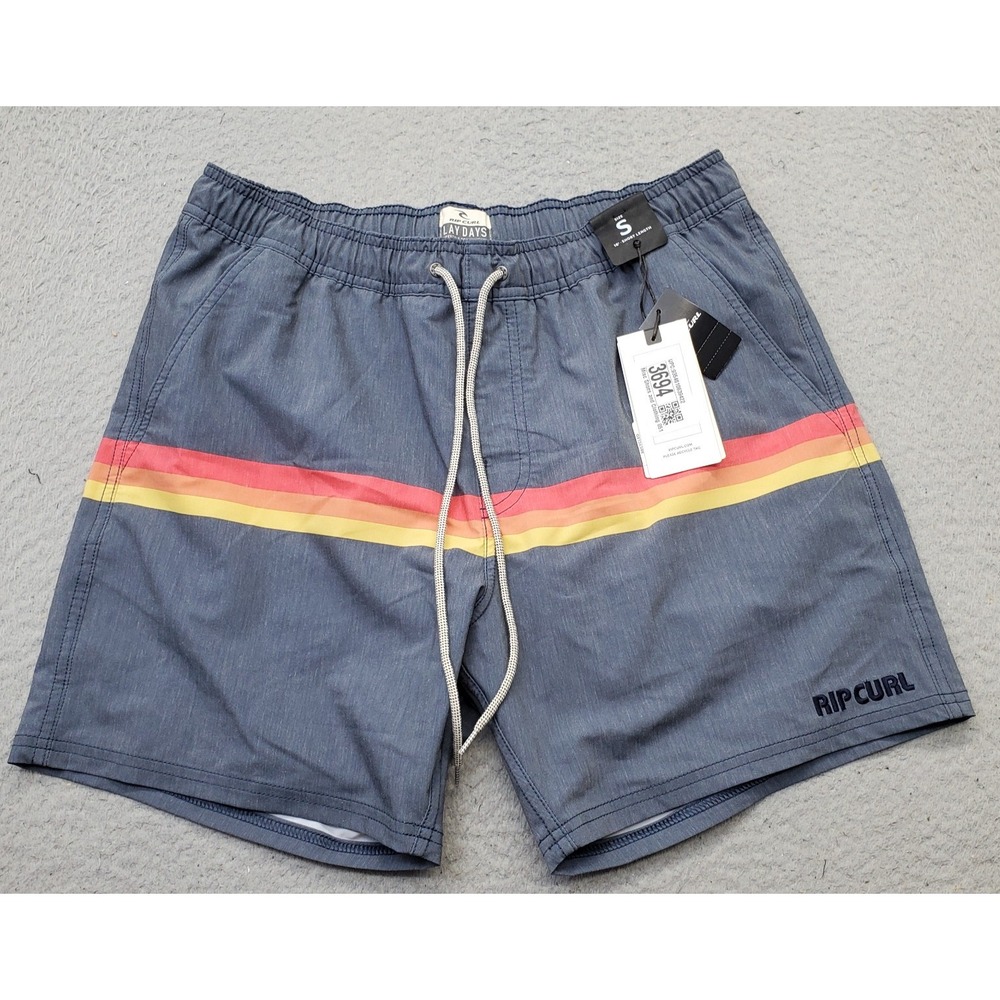RIP CURL Surf Revival Volley Swim Trunks Shorts‎ Mens S Multi Mesh Lined Stretch